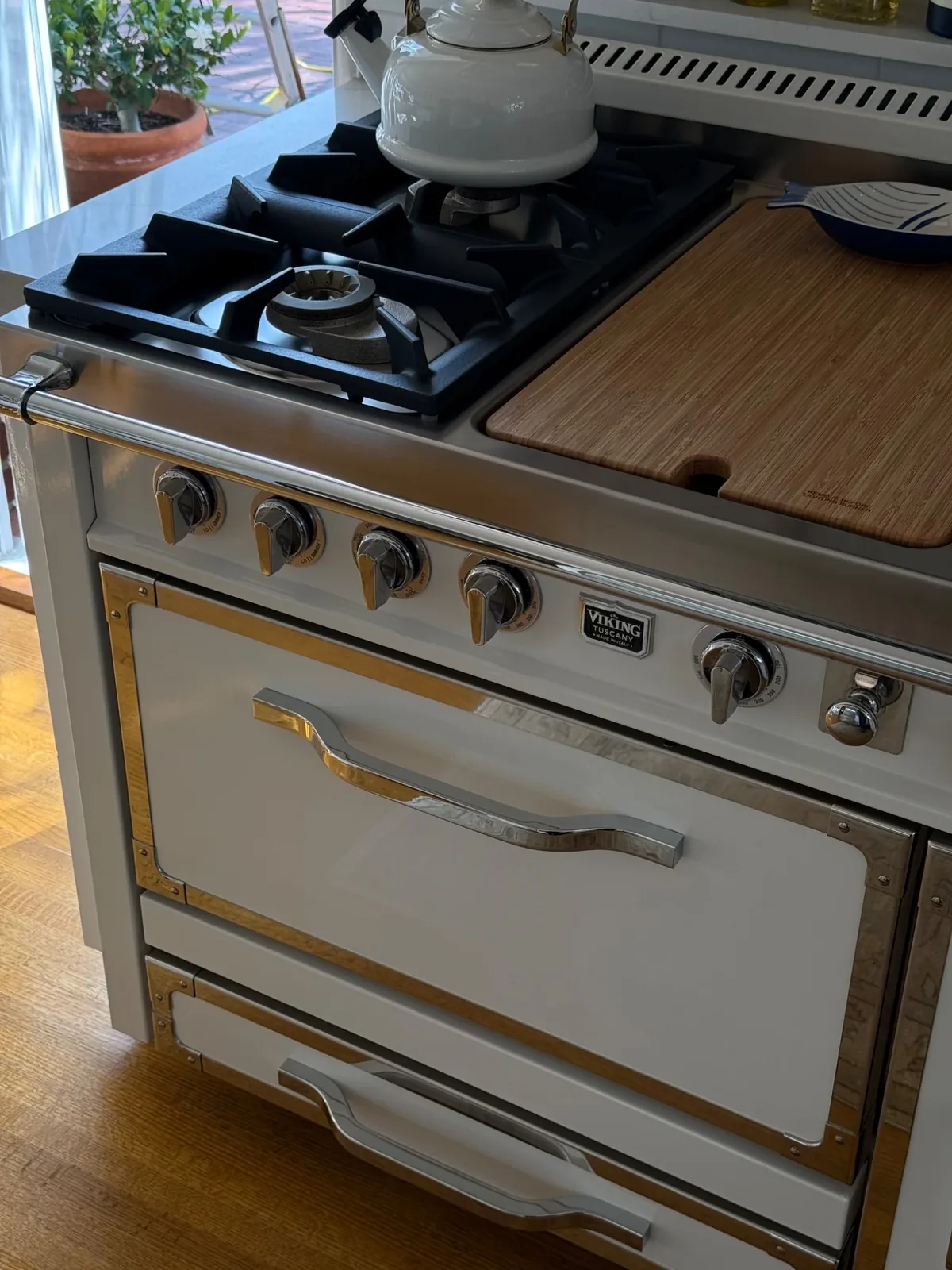 Wolf wall ovens integrated in cabinetry